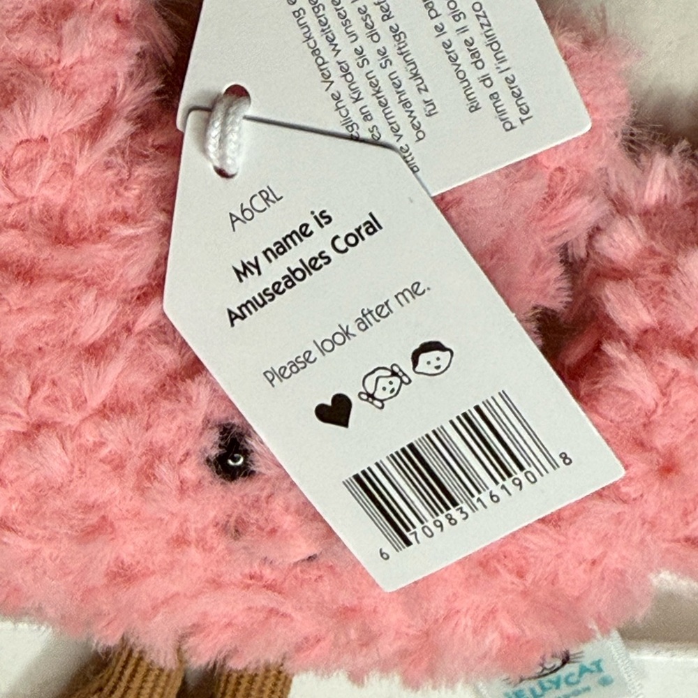 Jellycat Coral Bag charm with dust bag - Picture 3 of 4